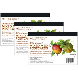Strathmore 400 Series Mixed Media Postcards, 4x6 inch, 15 Per Pack, 3 Packs - 1 of 2