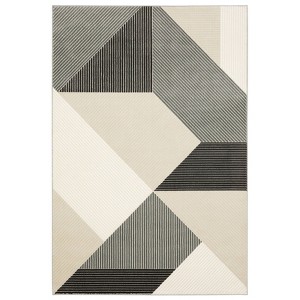 Captiv8e Designs Roman Modern Geometric Ivory/Black Rug - 1 of 4