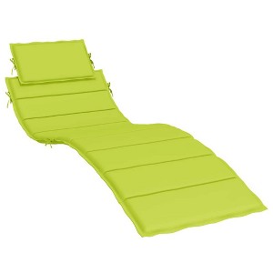 vidaXL Bright Green Sun Lounger Cushion - Oxford Fabric, Foam Fiber Filled, Indoor and Outdoor Use, Secure Non-Slip Design, 73.2"x22.8"x1.2" - 1 of 4