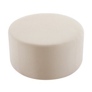 VYNXARIA Cream Round Ottomans and Benches - 16" High x 30" Wide, Versatile and Elegant Design - 1 of 4