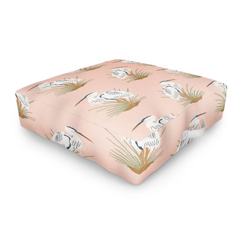 Coastl Studio Crane Peach Outdoor Floor Cushion Deny Designs