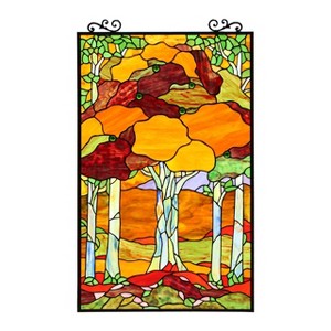Autumn Tiffany Window Panel 32" Stained Vertical Glass Indoor Decor by Chloe Lighting - 1 of 4