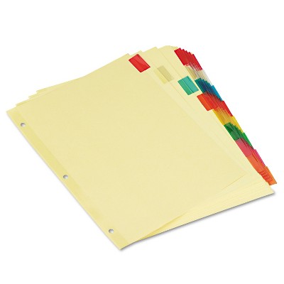 UNIVERSAL Economical Insertable Index Multicolor Tabs 8-Tab Letter Buff 6 Sets/Pack 21872