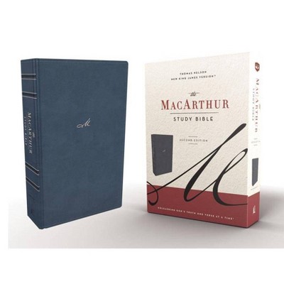 Nkjv, MacArthur Study Bible, 2nd Edition, Leathersoft, Blue, Comfort Print - by  Thomas Nelson (Leather Bound)