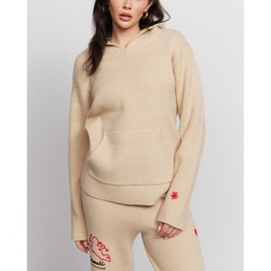 Samii Ryan | Cupid Knit Hoodie , Beige , Large , 4 - 1 of 1
