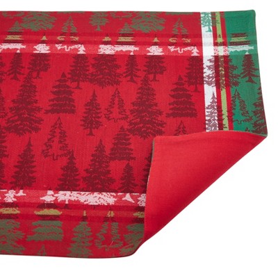 Christmas Tree Plaid Cotton Table Mats Set of 4
