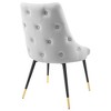 Modway Adorn Tufted Performance Velvet Accent Dining Side Chair, Light Gray - 3 of 4