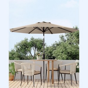 10FT Outdoor Patio Umbrella with Push Button Tilt & Crank, Market Umbrella, 8 Sturdy Ribs UV Protection for Garden Backyard Pool Deck - 1 of 4