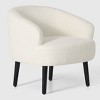 WestinTrends Alexandria 29" Wide Mid Century Modern Faux Shearling Barrel Accent Arm Chair - 4 of 4