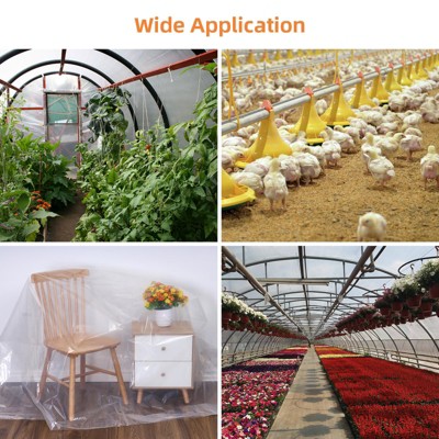 Garvee Greenhouse Plastic Sheeting Film Cover , Plastic Sheeting UV Resistant for Farm, Garden, Windproof Frost& Dust Proof