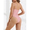 INSPIRE CHIC Women's Strappy Ribbed Monokini Adjustable Spaghetti Straps Triangle Bottoms One Piece Bikini Swimwear - 3 of 4