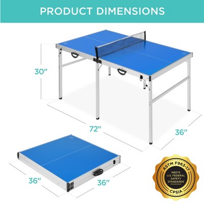 Blue Folding Outdoor Ping Pong Table with Net and Paddles