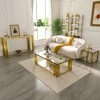 Dolonm 47" Gold Glass Console Table for Entryway Clear Tempered Glass Stainless Steel Frame Modern Porch Hallway Table - 4 of 4