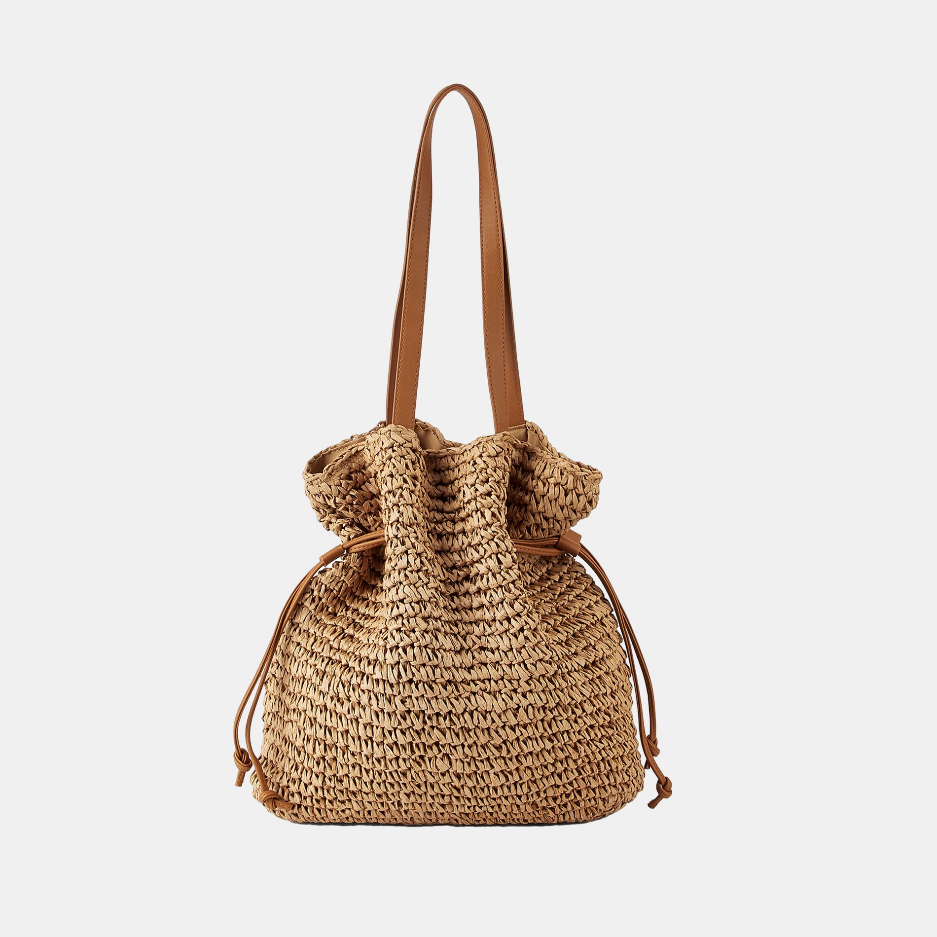 Women's Chic Woven Straw Shoulder Bag - Cupshe-F-Brown