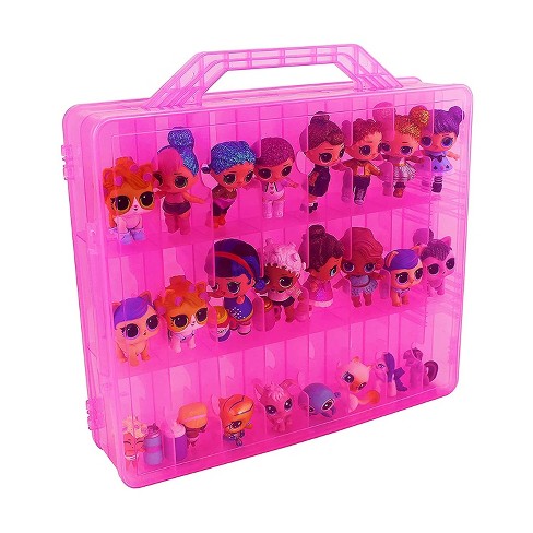 HOME4 No BPA 60 Adjustable Compartments 6 Layers Stackable Storage Container Organizer Carrying Display Case Compatible with Small Toys Lol
