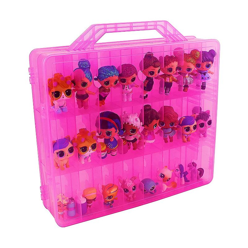 Bins & Things Toys Organizer Storage Case with 48 Compartments Compatible with LOL Surprise Dolls, Pink, 1 of 6