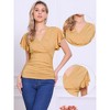 Allegra K Women's Summer V Neck Ruffle Sleeve Casual Faux Wrap Blouse - 2 of 4