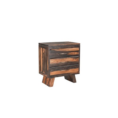 Taran Designs,Marin 3-drawer Live Edge Solid Wood Nightstand