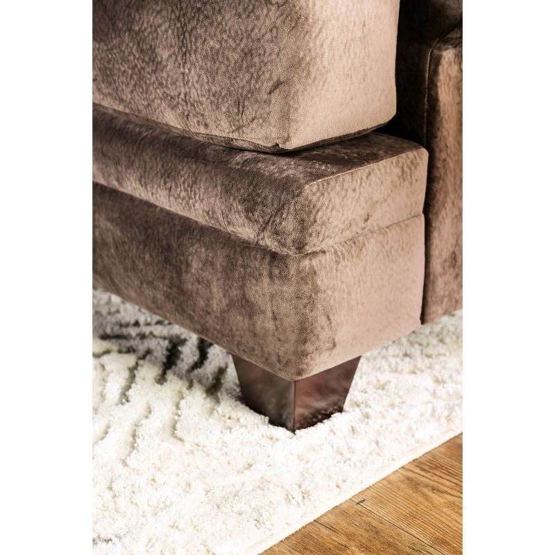 Mauricio Microfiber Sofa Brown - Furniture Of America, 6 of 7