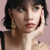 SOHI Women's Metallic Flora Drop Earrings - 3 of 4