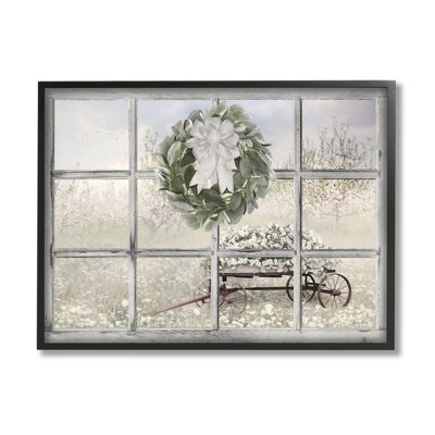 Stupell Industries Rustic Meadow Floral Wagon Framed Giclee