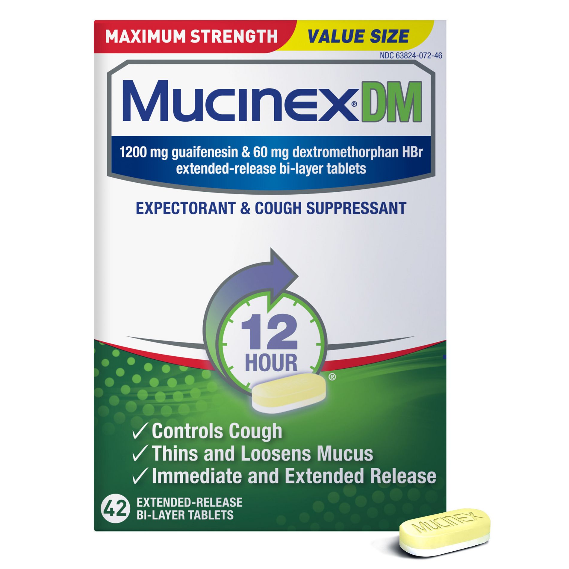 Mucinex DM Max Strength 12 Hour Cough Medicine - Tablets - 42ct
