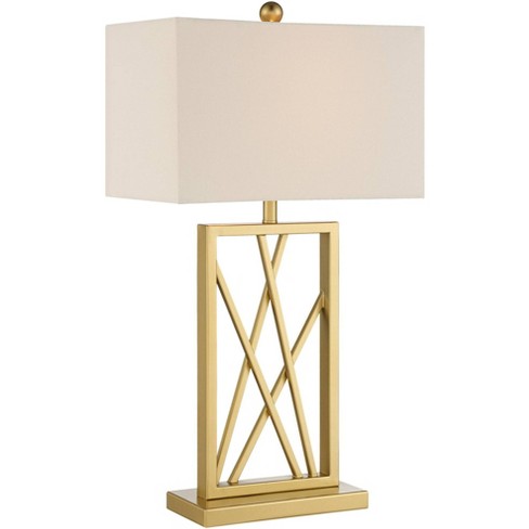 White and gold bedside hot sale lamp