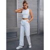 INSPIRE CHIC 3 Pcs Women's Sleeveless Ribbed Waist-Cinched Workout Tank Top with Dual Side Pleats - 4 of 4