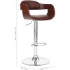 Brown swivel adjustable bar stool with upholstered seat and back - 3 of 4