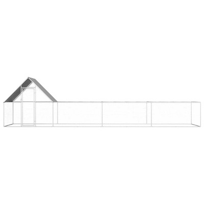 vidaXL Chicken Coop Silver Galvanized steel 26x6.5x6.5 feet Durable