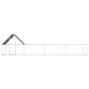 vidaXL Chicken Coop Silver Galvanized steel 26x6.5x6.5 feet Durable - 1 of 4