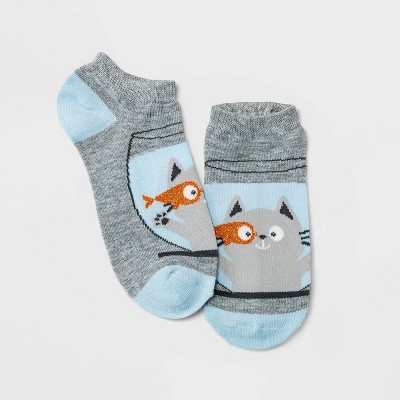 Women's Sparkly Catfish Bowl Low Cut Socks - Xhilaration™ Heather Gray 4-10