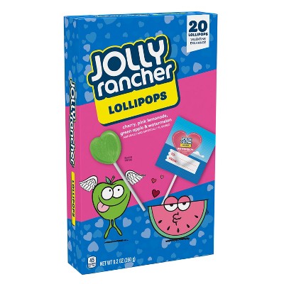 Jolly Rancher Valentine's Assorted Lollipops Hearts Exchange Box - 9.2oz/20ct