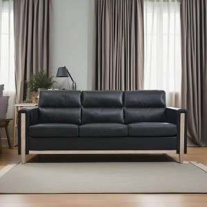GDFStudio Addison Comfortable 79.5" Three-Seater Sofa with Side Pockets and Rubber Wood Legs - 1 of 4