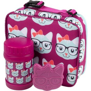 Bentology Kids Lunch Bag Set - w Reusable Hard Ice Pack & Insulated Food Jar for Drinks or Soups - Hot or Cold Food for Hours - Perfect Lunchbox Kit - 1 of 3