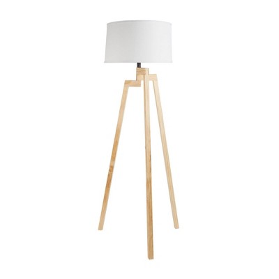 oak wood tripod floor lamp