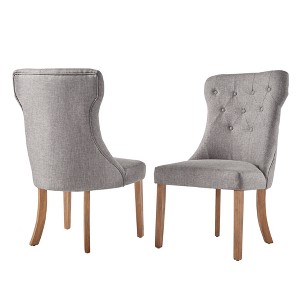 Amiford Button Tufted hourglass Dining chair Set of 2 Smoke - Inspire Q, Grey