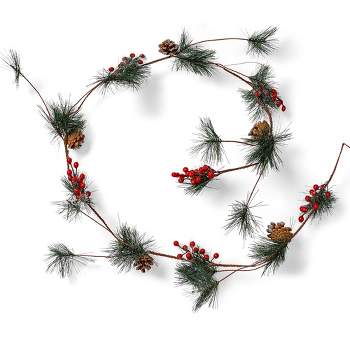 Ornativity Pinecone and Berries Garland – 6 Ft
