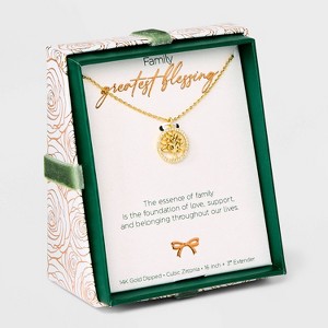 14K Gold Dipped Family Tree Pendant Necklace - Gold - 1 of 4