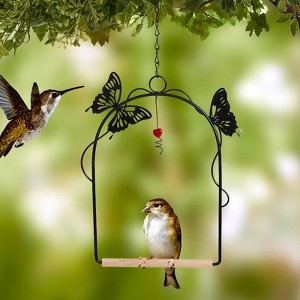 The Lakeside Collection Hummingbird Swing with Butterflies - 1 of 4