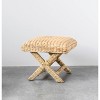 Storied Home Woven Water Hyacinth and Wood Accent Table Brown: Mahogany Frame, No Assembly Required - 3 of 4