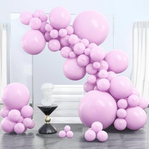 PartyWoo Balloons Pink Lilac Pastel Purple 36 18 12 10 5 Inch 100 pcs - 1 of 4