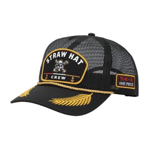 One Piece Live Action Straw Hat Crew Gray Retro Full Mesh Hat-OSFA - 1 of 4