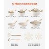 VEVOR 17 Piece Pots and Pans Set, Granite Nonstick Cookware Set, Induction Cookwares, Kitchen RV Cooking Sets with Frying, Sauce, Saute, White - 3 of 4