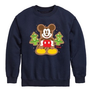 Boys' - Disney - Mickey Cookie Christmas Graphic Long Sleeve Fleece Sweatshirt - 1 of 4