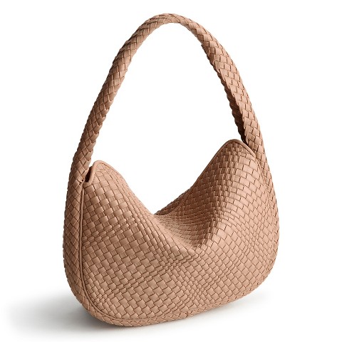 Vera Bradley Women's Woven Faux Leather Tifton Shoulder Bag Warm Taupe