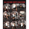 Smith Machine, 2200lbs Power Rack with Smith Bar, Cable Crossover Machine for Home Gym, Multifunctional Smith Machine with LAT Pulldown System - 2 of 4