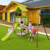 Infans 7-in-1 Swing Set with Covered Fort Height Adjustable Swing Climbing Rope Sandbox - 3 of 4