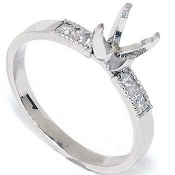 Pompeii3 1/4ct Princess Cut Diamond Engagement Ring Semi Mount 14K White Gold