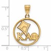 Black Bow Jewelry 14k Yellow Gold Plated Sterling Silver Kappa Alpha Theta Greek Life Medium Pendant - 2 of 3